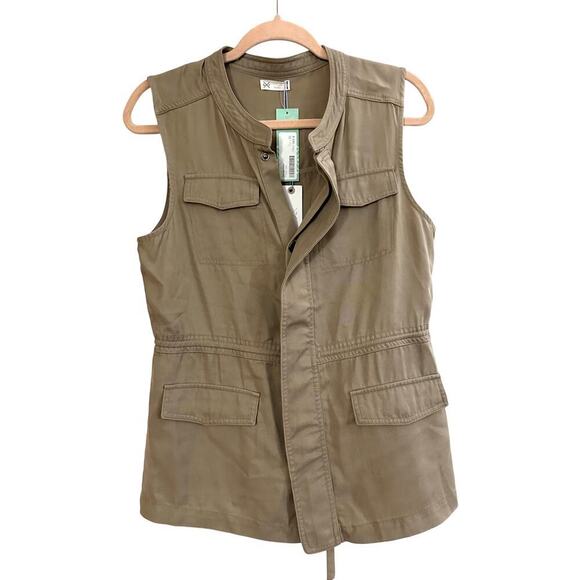 GENTLE FAWN Tan Beige Khaki Cargo Sleeveless Vest Stitch Fix Tencel - Sz XS NWT - Picture 1 of 4